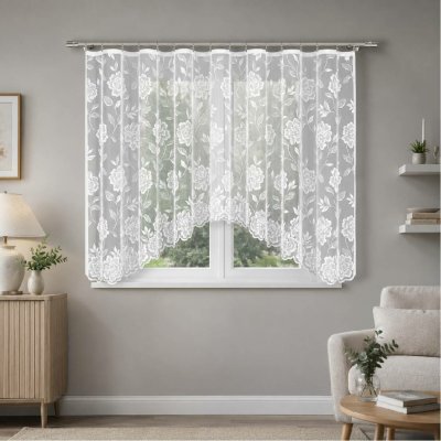 Dekorační žakárová záclona s řasící páskou JITUNA 140 bílá 400x140 cm MyBestHome – Hledejceny.cz