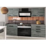 Belini Tiesto2 120 cm šedý antracit Glamour Wood s pracovní deskou – Zbozi.Blesk.cz