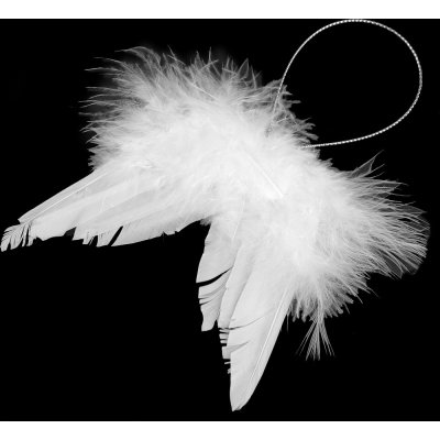 Dekorace andělská křídla malá 1 ks bílá