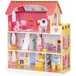 Eco Toys Dřevěný domeček pro panenky s LED osvětlením – Zboží Mobilmania
