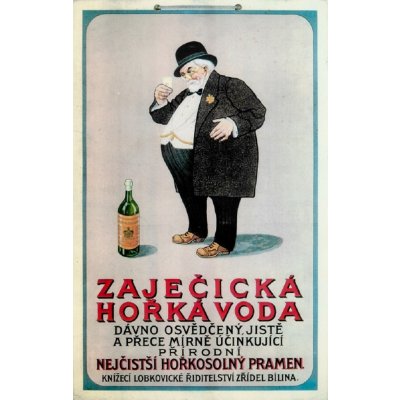 Plechová retro cedule / plakát - Zaječická hořká voda Provedení:: Plechová cedule A5 cca 20 x 15 cm – Zbozi.Blesk.cz