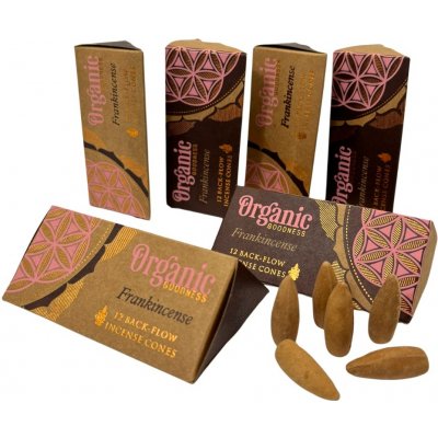 Organic Goodness vonné kužely na tekoucí dým Kadidlo 6 x 12 ks – Zboží Mobilmania