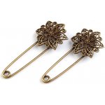 Brož na spínacím špendlíku FILIGRÁN 2 staromosaz – Hledejceny.cz