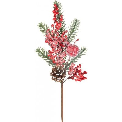 Vetvička MagicHome Vianoce, s bobuľkami, červená, 33 cm – Hledejceny.cz