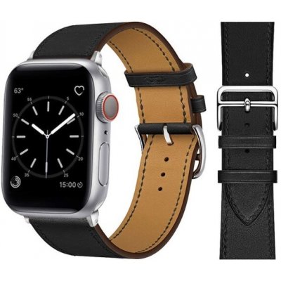 Crested Kožený řemínek pro Apple Watch 38, 40 a 41 mm s dvojitou ocelovou přezkou černý YACZ-Y767 – Zboží Mobilmania