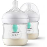 Avent láhve Natural Response průhledná dudlík s ventilem AirFree 2 ks 125 ml – Zboží Dáma