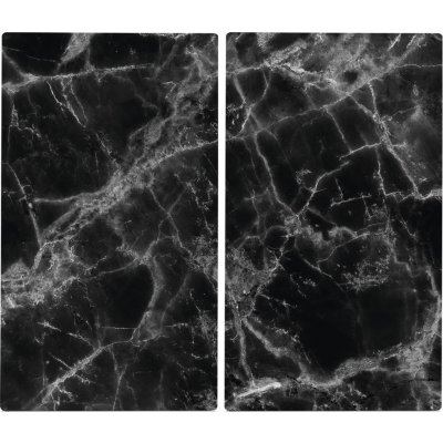 Ochranné skleněné panely MARBLE na sporáky – 2 ks, ZELLER barva černá