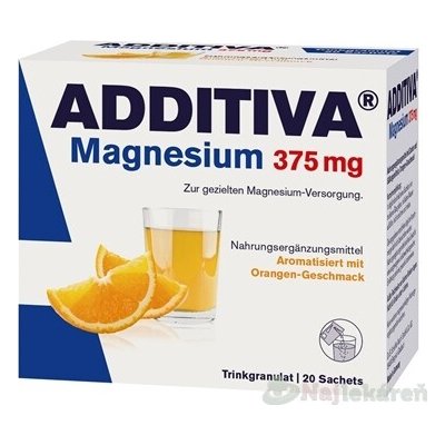 Additiva Magnesium 375 mg granulát pomeranč 20 sáčků – Hledejceny.cz