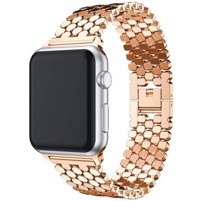 AW Apple Watch řemínek - Kovový DOT Šířka uchycení řemínku: 42/44/45/49mm Rose Gold IRAWKD08 – Zboží Mobilmania