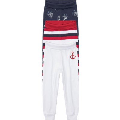 Lupilu Dětské kalhoty Jogger BIO 3 kusy navy modrá bílá – Zboží Mobilmania