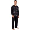 Pánské pyžamo Evona 901 pánské pyžamo dlouhé černé