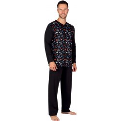Evona 901 pánské pyžamo dlouhé černé