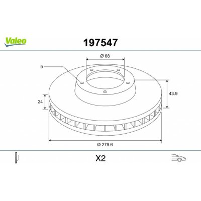 Brzdový kotouč VALEO 197547 – Hledejceny.cz