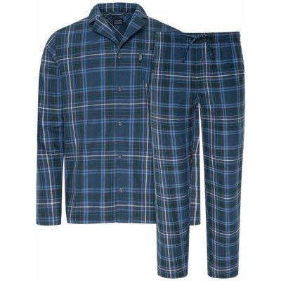 Jockey 500334 pánské pyžamo dlouhé propínací modro zelené – Zboží Mobilmania