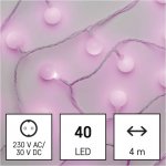 Emos D5AP01 LED světelný cherry řetěz kuličky 2,5 cm 4 m venkovní i vnitřní růžová časovač – Hledejceny.cz