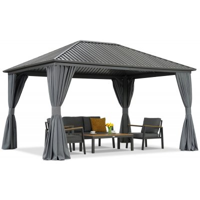 Garden Point altán Sardinie se závěsy 3x4 antracitový – Zboží Mobilmania