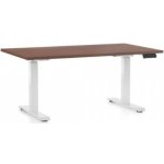 Rauman Výškově nastavitelný stůl OfficeTech C, 140 × 80 cm, bílá podnož ořech – Zbozi.Blesk.cz