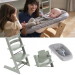 Stokke Tripp Trapp a Baby set Glacier Green + Newborn set Grey – Hledejceny.cz