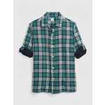 GAP dětská kostkovaná košile šedá tyrkysová – Zboží Dáma