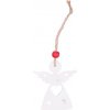 Vánoční dekorace MFP 8886392 Závěs dřevěný anděl 7cm/2ks bílý