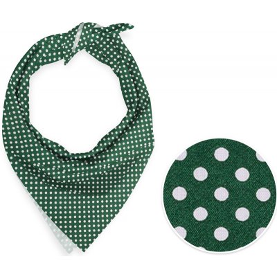Biante bavlněný šátek Sandra SA-337 Bílé puntíky na tmavě zeleném – Zboží Mobilmania