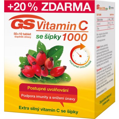 GS Vitamin C1000 + šípky 60 tablet – Hledejceny.cz
