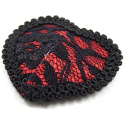 Ozdobné krajové lepítka na bradavky černo-červené – Zboží Mobilmania