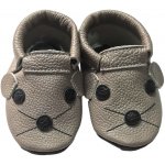 Ebooba kožené capáčky s koženou podrážkou myš šedá – Zboží Dáma