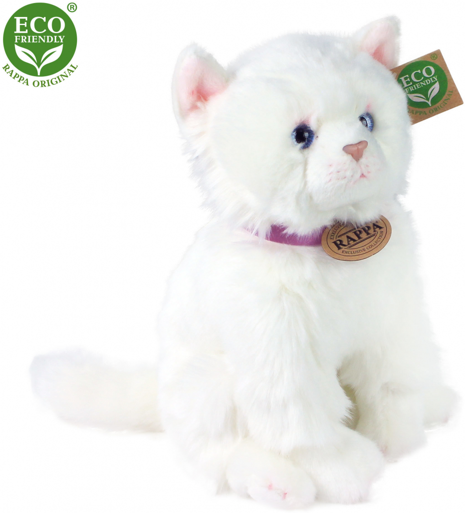Eco-Friendly Rappa kočka sedící bílá 25 cm