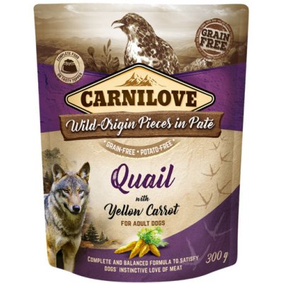 Carnilove Dog Pouch Paté Quail with Yellow Carrot 300g