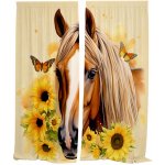 IMPAR Závěsy Kůň a slunečnice (Rozměr : 140x250, Materiál: Interlock) – Hledejceny.cz