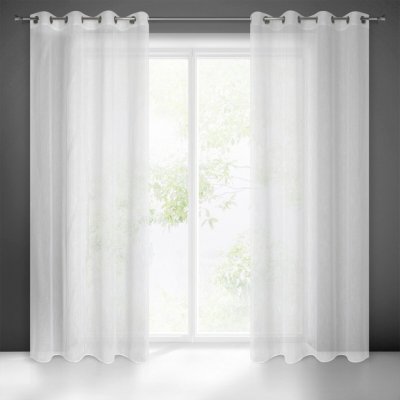 EUROFIRANY ZÁCLONA NA KROUŽCÍCH CARLA 140X250 CM BÍLÁ – Hledejceny.cz