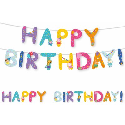 Amscan Banner Happy Birthday Prasátko Peppa 320 cm – Zbozi.Blesk.cz