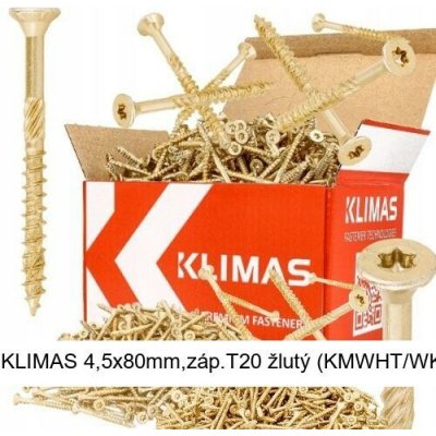 Vrut KLIMAS 4,5x80mm,záp.T20 žlutý (KMWHT/WKCS) – Hledejceny.cz