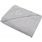 NEW BABY froté osuška s výšivkou a kapucí 100x100 šedá medvěd – Zbozi.Blesk.cz