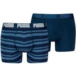 Puma pánské boxerky Heritage Stripe Boxer 2-pack Petrol Blue – Zboží Dáma