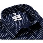 Olymp Level Five košile s modro-bílým vzorem krátký rukáv tmavě modrá – Zbozi.Blesk.cz