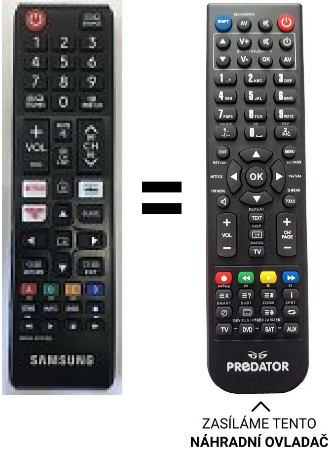 Dálkový ovladač Predátor pro Samsung QE43Q64T