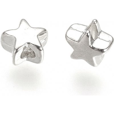 Kovový korálek - starostříbrný - hvězda - 5 x 5 x 3,5 mm - 1 ks – Sleviste.cz