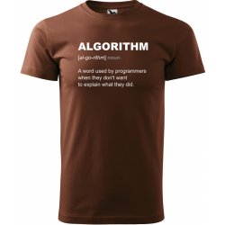 Sablio tričko s potiskem Algorithm hnědé