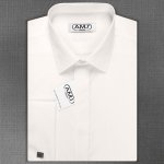 AMJ košile s dlouhým rukávem na manžetové knoflíčky JDA016MK smetanová – Zboží Mobilmania