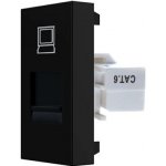 WELAIK datová zásuvka polomodul COM/RJ45 CAT6 -1 černá A82COB – Zboží Živě