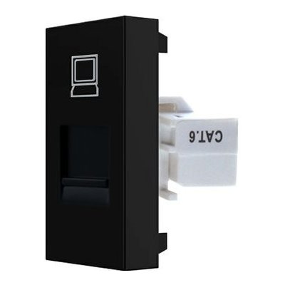 WELAIK datová zásuvka polomodul COM/RJ45 CAT6 -1 černá A82COB – Zboží Živě