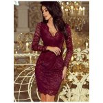 Numoco luxusní dámské krajkové šaty Olivia 170-5 vínová – Zboží Dáma