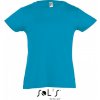 Dětské tričko dětské bavlněné tričko Sol's pro děvčátka modrá tyrkysová