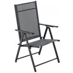 Pro-Tech shop TIH3491 Skládací zahradní židle šedá 66x53x107cm 62465 – Hledejceny.cz