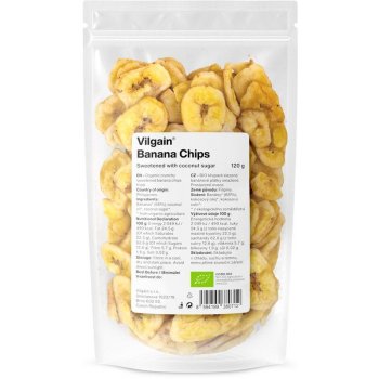 Vilgain Bananové chipsy slazené kokosovým cukrem 120 g