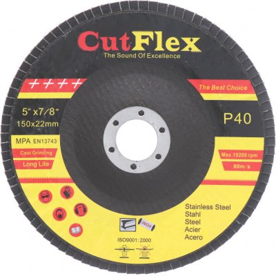 brúsny kotúč lamelový na oceľ a nerez, 150x22,2 zrno 40 – Sleviste.cz