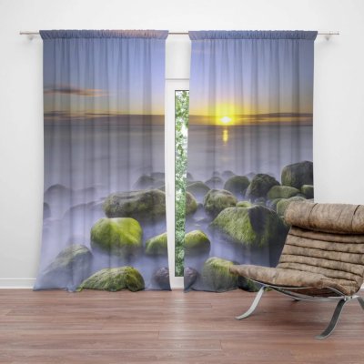 Závěsy Kameny v jezeře: 2 ks - 140x250 cm - Sablio – Hledejceny.cz