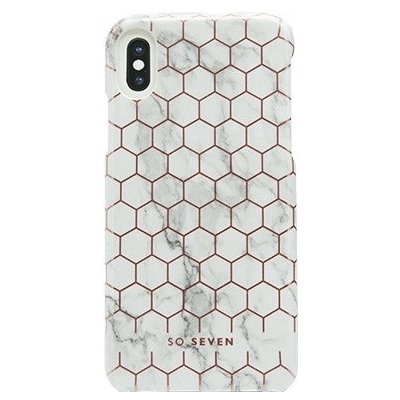 Pouzdro SoSeven Milan Case Hexagonal Marble Apple iPhone X/Xs bílé